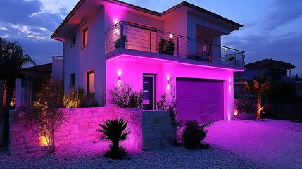 Modern Smart Gate System with RGB Lighting and Horizontal Slats for Contemporary Home