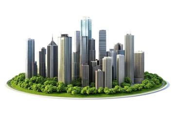 Fototapeta premium Green City Isolate on transparent background
