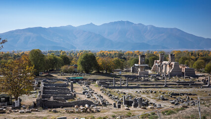 View of archaeological site of Plilippi. UNESCO World Heritage Site. A major greek city of...