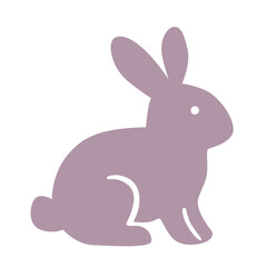 Minimalist Purple Bunny Silhouette