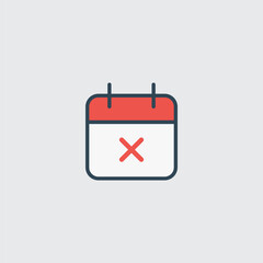 Minimalist Calendar Icon Representing a Cancelled or Rescheduled Event
