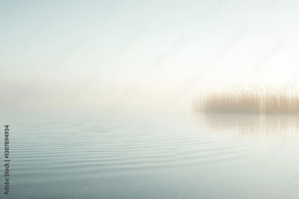 Poster soft ripples on still water reflect natural elegance in a tranquil setting at dawn