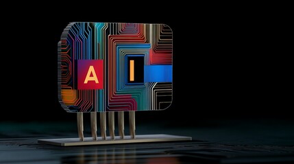 Futuristic Artificial Intelligence Concept with Circuit Patterns