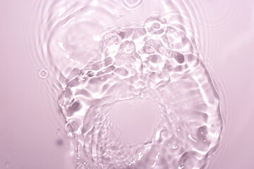 Soft Pink Water Surface with Gentle Ripples and Bubbles Effects