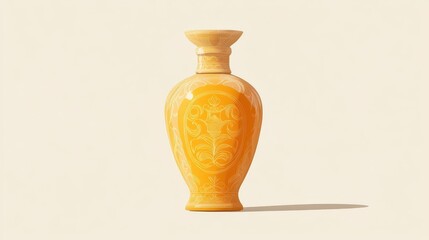 Elegant Yellow Vase on Simple Background