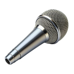 Silver Dynamic Microphone: High-Quality Audio isolated on transparent background