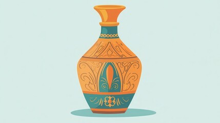 Colorful Ornate Vase with Elegant Design