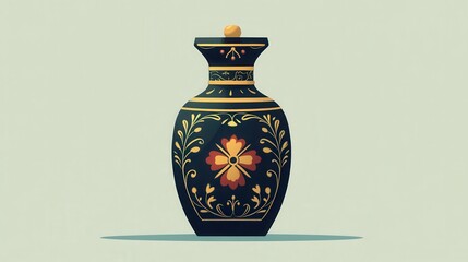 Elegant Decorative Vase with Floral Pattern Design