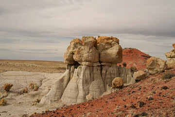 Hoodoo formations in Valley of Dreams Farmington New Mexico