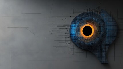 Abstract Design with Circular Elements and Technological Patterns
