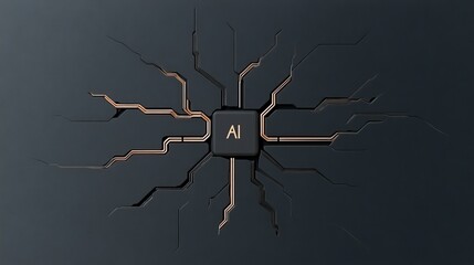 Circuit Design with AI Processing Unit on Dark Background