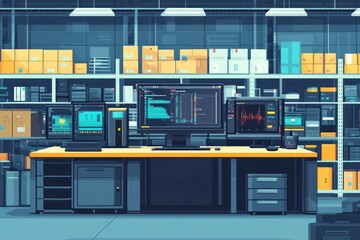 Warehouse Tech Lab - computers, data analysis, inventory management