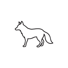 Black vector illustration of a wild wolf silhouette animal