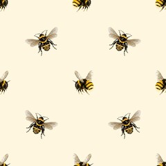 seamless pattern with bees