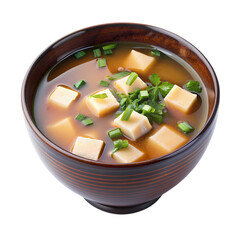 Miso Soup Recipe: Easy Tofu Miso isolated on transparent background