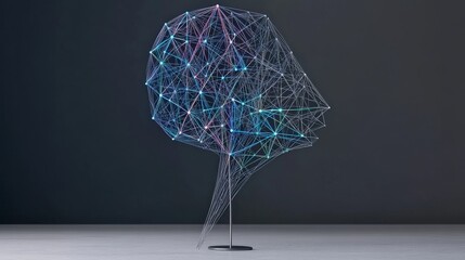 Abstract Wireframe Representation of a Human Head Design Concept