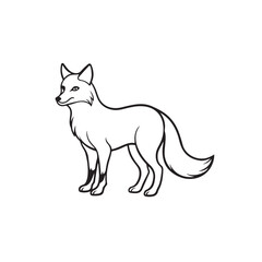 Cute red fox vector illustration animal silhouette