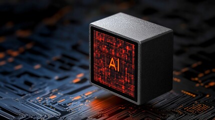 Artificial Intelligence Concept with Circuit Pattern Background Design