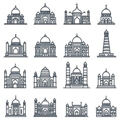 Fototapeta premium Monumental architecture sketches collection set high resolution images