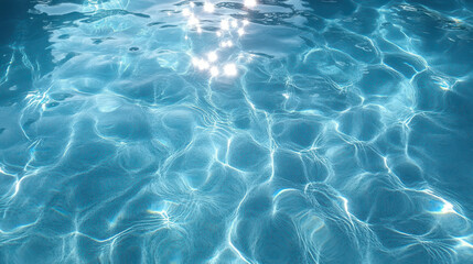 Obraz premium Sunlit Blue Pool Water with Caustic Reflections on a Bright Summer Day