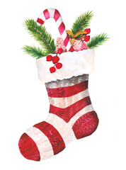 Christmas sock isolated on white background