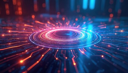 Digital tech abstract background illustration highlights system resilience. Modern data protection, cloud computing concept. Network infrastructure, cybersecurity, innovation, risk assessment,