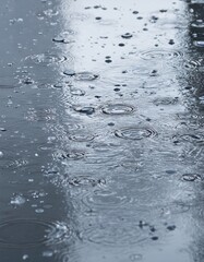 Rain Puddle Reflection on Light Gray Background