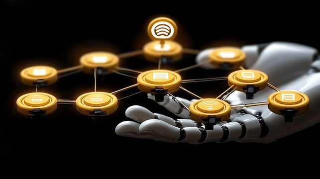 Robotic Hand IoT Network Connection.