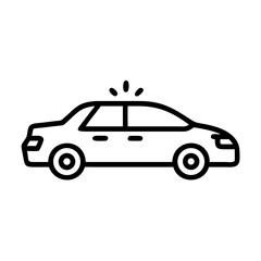 Police Car Icon for Law Enforcement and Security Themes