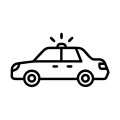 Obraz premium Police Car Icon for Law Enforcement and Security Themes