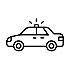 Obraz premium Police Car Icon for Law Enforcement and Security Themes