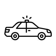 Obraz premium Police Car Icon for Law Enforcement and Security Themes
