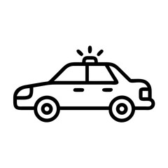 Police Car Icon for Law Enforcement and Security Themes
