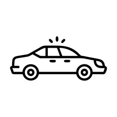 Police Car Icon for Law Enforcement and Security Themes
