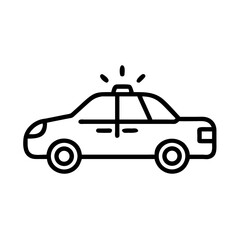 Police Car Icon for Law Enforcement and Security Themes