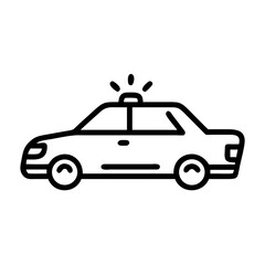 Police Car Icon for Law Enforcement and Security Themes