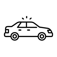 Police Car Icon for Law Enforcement and Security Themes