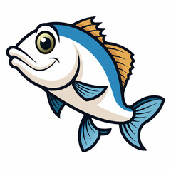 fish cartoon isolated on white