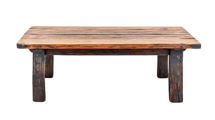 Rustic Wooden Table Isolated on White