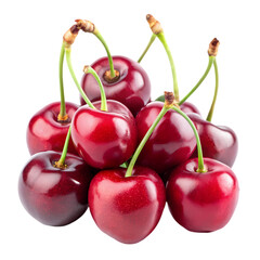 Fresh Red Cherries: Juicy & Sweet isolated on transparent background