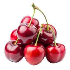 Fresh Red Cherries: Juicy & Sweet isolated on transparent background