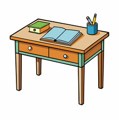 illustration of a table in a classroom