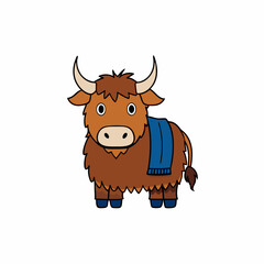 vector illustration of cartoon cow