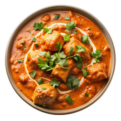 Chicken Tikka Masala Recipe: Indian Cuisine isolated on transparent background