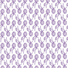 Cute Flowers And Branches Seamless Vector Pattern Design