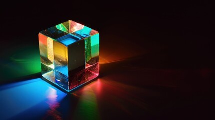 Glass Cube Refracting Light