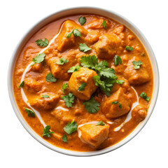 Creamy Chicken Tikka Masala Recipe isolated on transparent background