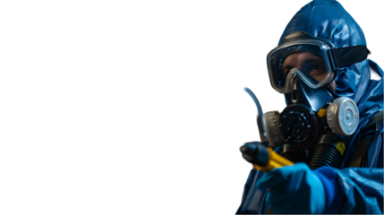 Hazmat worker safety equipment.