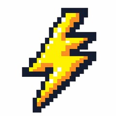 Obraz premium Pixel Power Retro Lightning Bolt Art suitable for modern decor