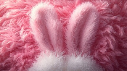 Ultra-realistic pink and white Easter bunny ears isolated on pristine white background with soft shadows and clean sharp focus - perfect for festive designs, greeting cards and spring celebrations
